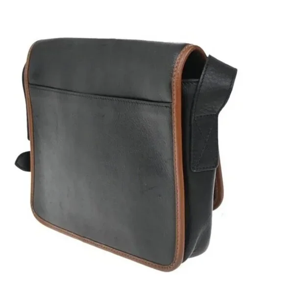 CELINE Logo Shoulder Bag Leather Black GHW Italy 66EG237 - Picture 4 of 15